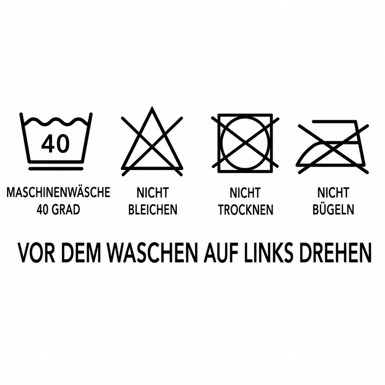STASIS Athletic: Pflegehinweise mit Waschsymbolen für die Socken.