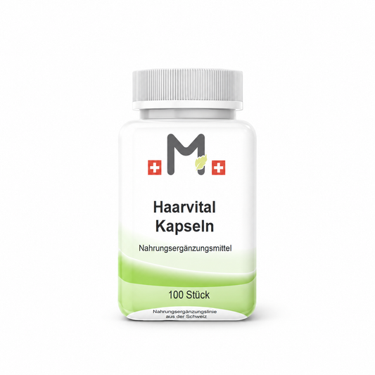 MIROMI Haarvital Kapseln, 100 Stück: geschlossene Produktdose auf weissem Hintergrund.