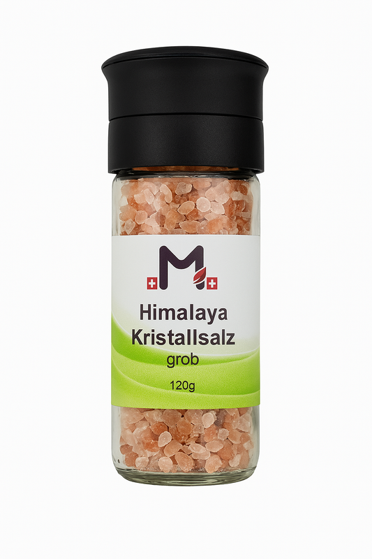 MIROMI sale cristallino dell’Himalaya, 120 g: macinasale con sale rosa.