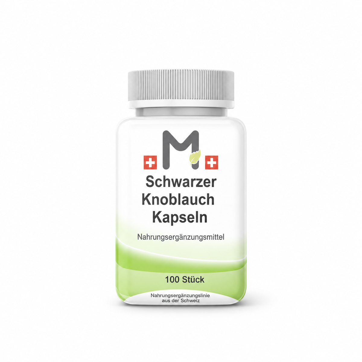 MIROMI Schwarzer Knoblauch Kapseln, 100 Stück: geschlossene Produktdose auf weissem Hintergrund.