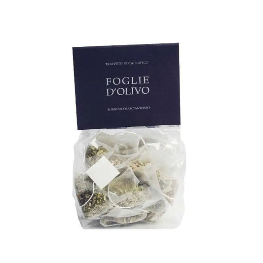 Foglie d'Olivo: Packung Olivenblättertee.