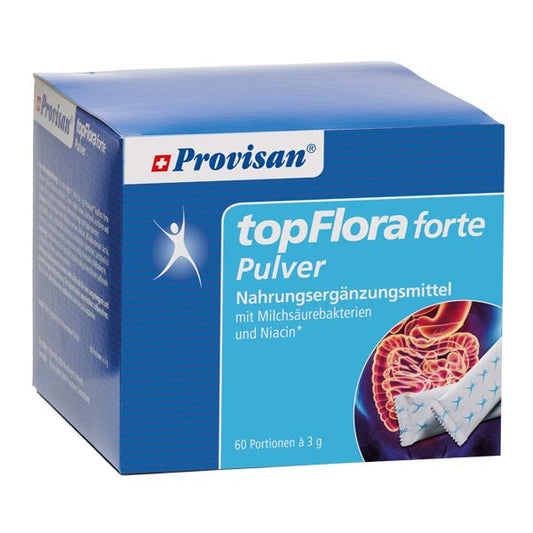 Provisan topFlora forte: scatola blu con bustine monodose.