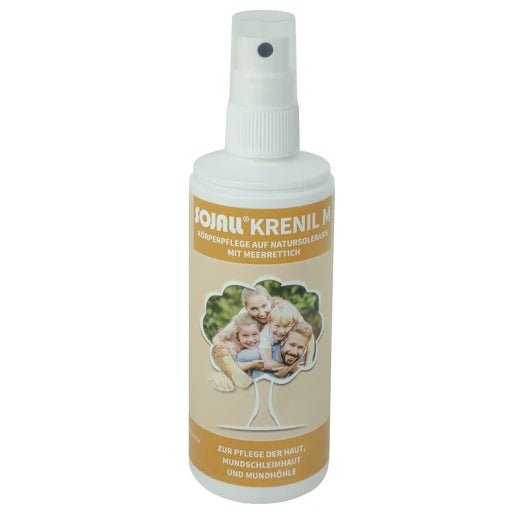 SOJALL Krenil M: flacone spray bianco visto di fronte.