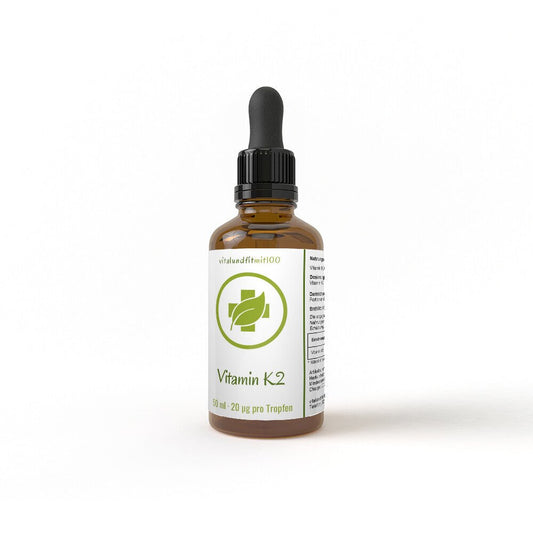 vitamina K2, 50 ml: flacone contagocce marrone con tappo nero.