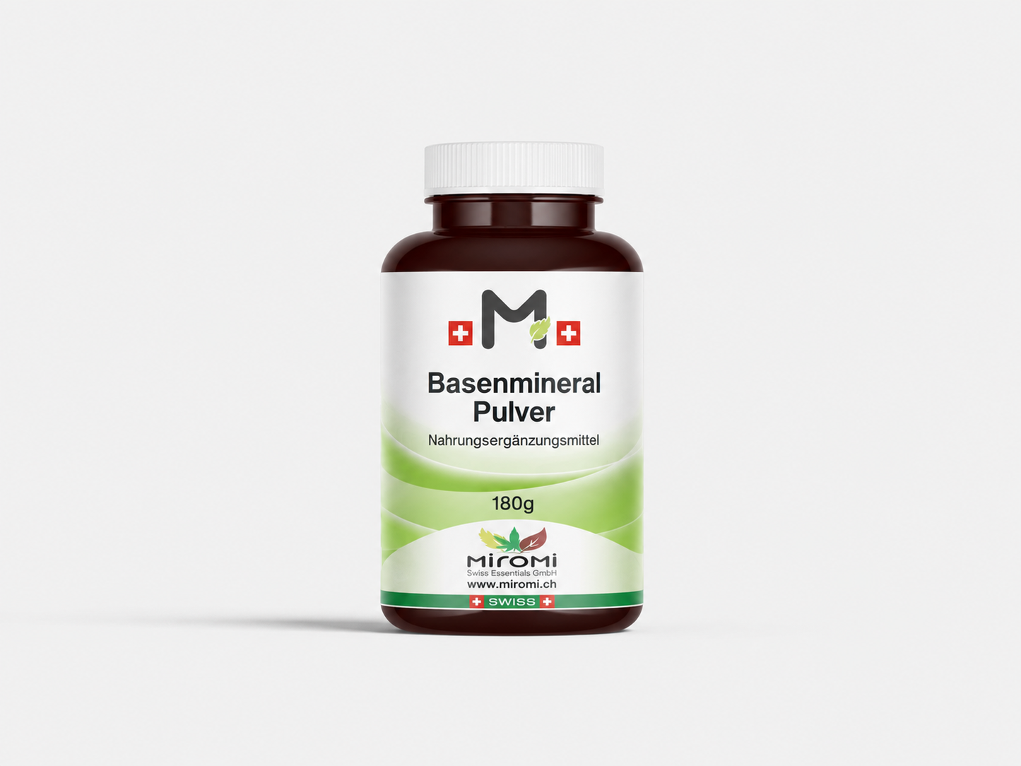 MIROMI Basenmineral, 180 g: barattolo marrone con coperchio bianco.