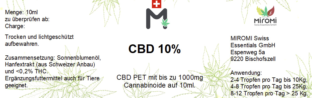 CBD Öl 10% Inhaltsangabe Miromi