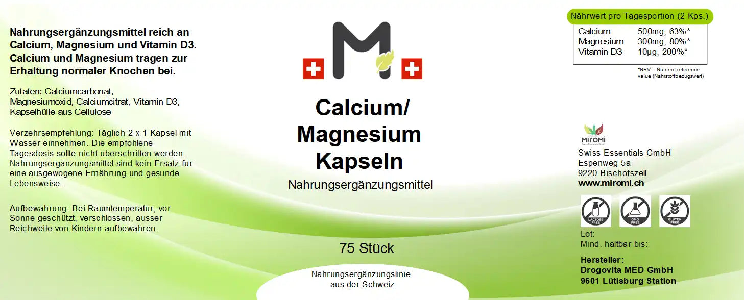 Calcium / Magnesium plus Kapseln 75 Stk     Vitamine & Nahrungsergänzungsmittel