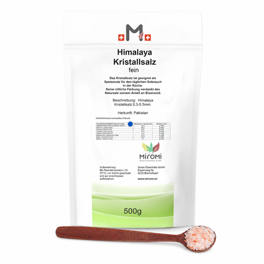 Himalaya Kristallsalz fein gemahlen 500g  |   MIROMI Swiss Essentials GmbH