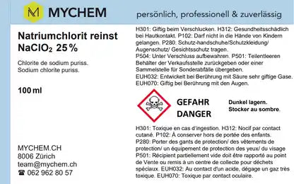 Natriumchlorit 24-26%     Desinfektionsmittel