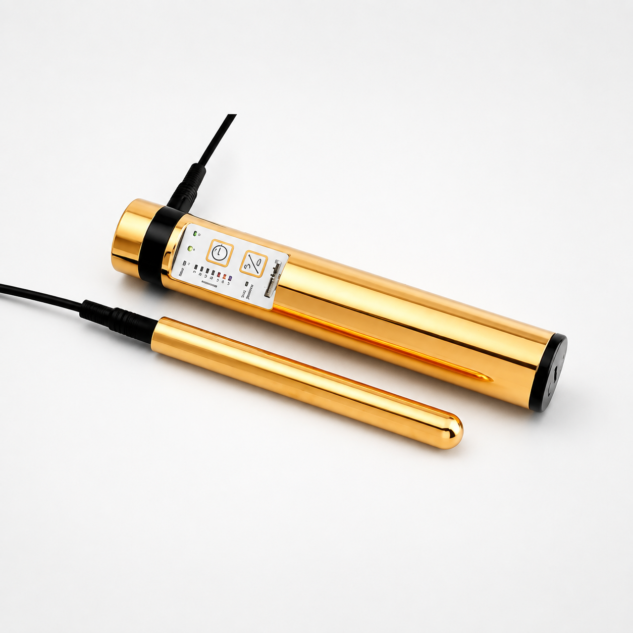 PowerTube Gold: dispositivo dorato con sonda separata.