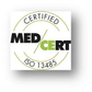 MEDCERT ISO 13485: logo con la scritta «ISO 13485».