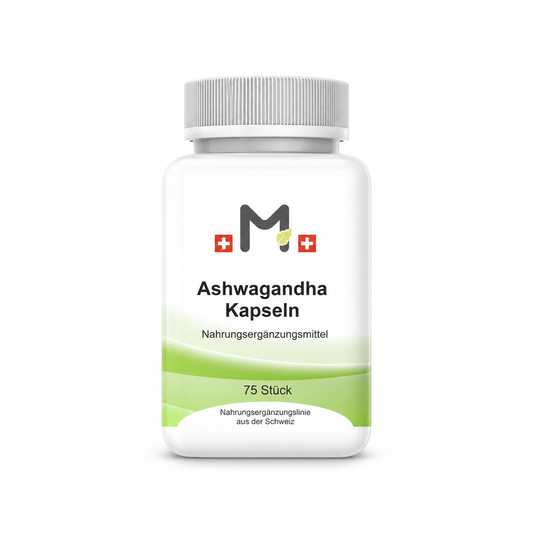 Ashwagandha Kapseln 75 Stk – Produktverpackung auf weissem Hintergrund