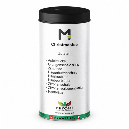 MIROMI Christmas-Tee: geschlossene Produktdose auf weissem Hintergrund.