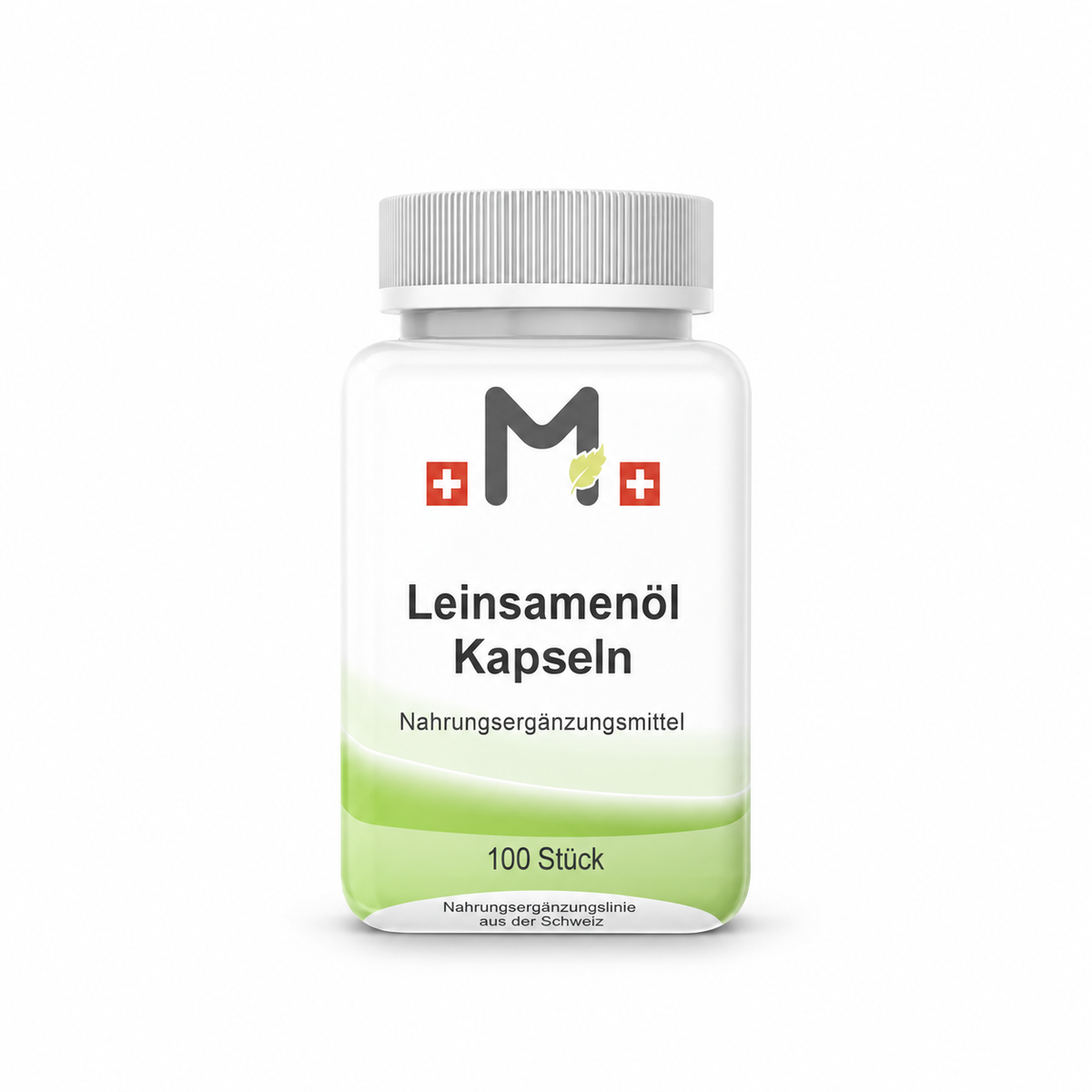 MIROMI Leinsamenöl Kapseln, 100 Stück: geschlossene Produktdose auf weissem Hintergrund.