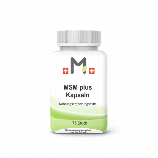 MIROMI MSM plus Kapseln, 75 Stück: geschlossene Produktdose auf weissem Hintergrund.
