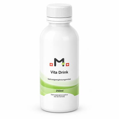 MIROMI Vita Drink, 250 ml: weisse Flasche mit Schraubverschluss.