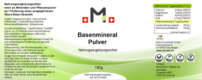 MIROMI Basenmineral, 180 g: Etikett mit Produktangaben.