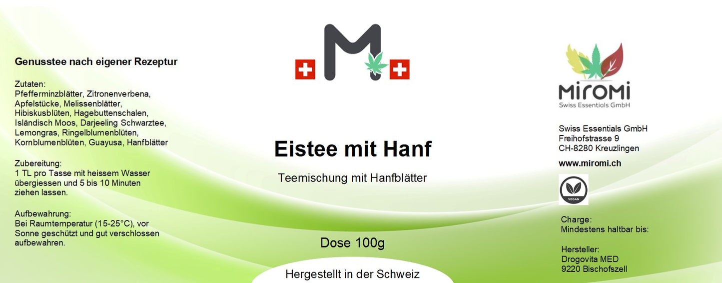 Eistee mit Hanf - MIROMI - Swiss Essentials GmbH