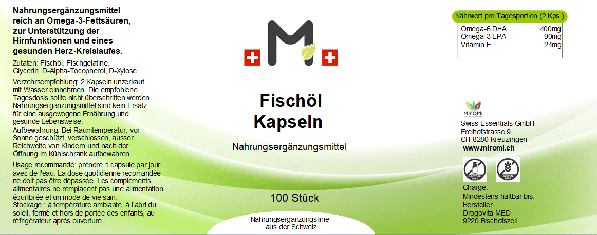 Fischöl Kapseln - MIROMI - Swiss Essentials GmbH