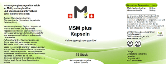 MSM plus Kapseln - MIROMI - Swiss Essentials GmbH