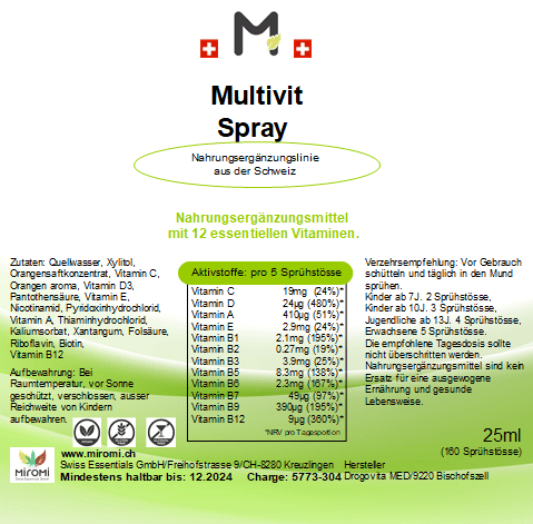 Multivit Spray - MIROMI - Swiss Essentials GmbH