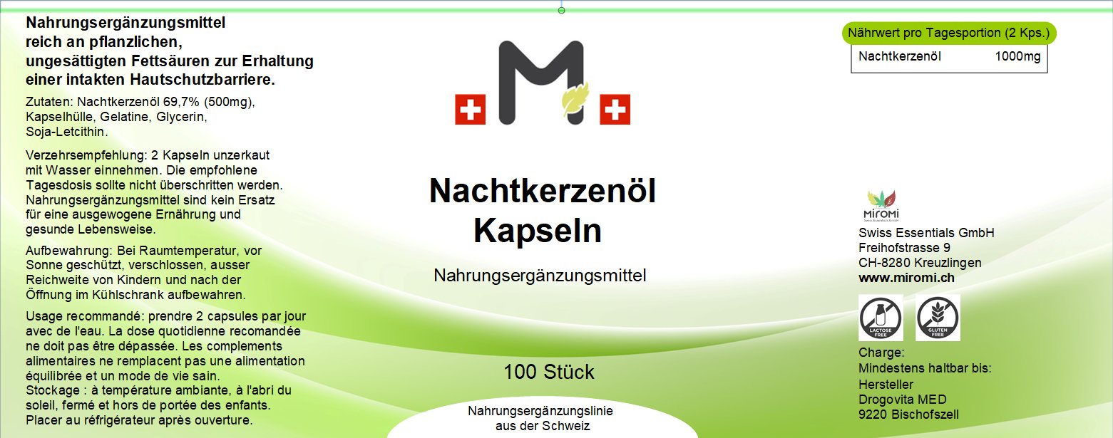 Nachtkerzenöl Kapseln - MIROMI - Swiss Essentials GmbH