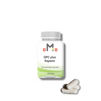 MIROMI OPC plus, 100 Stk.: weisse Dose neben Kapseln.