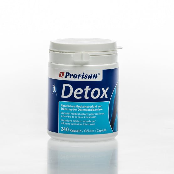 Provisan Detox, 240 Stk.: weisse Dose mit blauem Produktetikett.