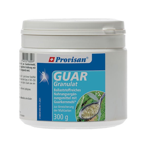 Provisan Guar, 300 g: weisse Dose mit blauem Produktetikett.