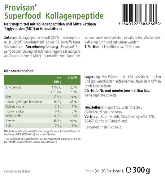 PROVISAN SUPERFOODS KOLLAGENPEPTIDE-MC - MIROMI - Swiss Essentials GmbH