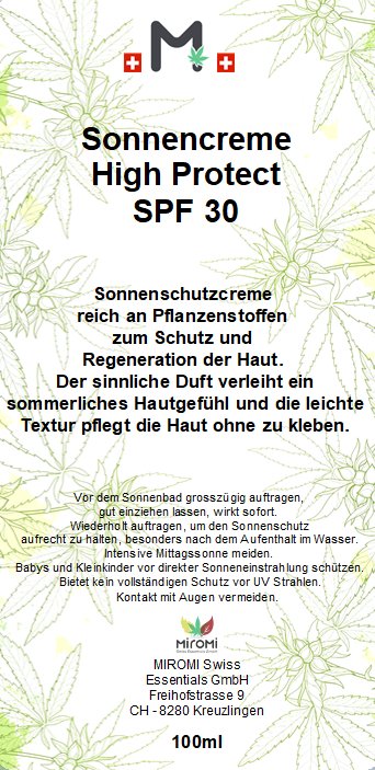 Sonnencreme Light Protect SPF 30 - MIROMI - Swiss Essentials GmbH